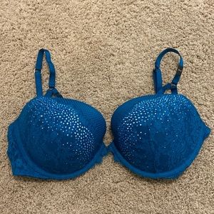 NWT Teal Rhinestone VS Push-up Bra